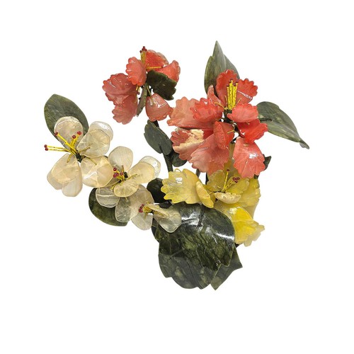 Achat stein blume rot - achat, gelb