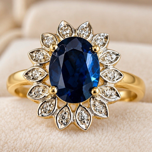 333 gelbgold ring 61 mit - 333, gr.