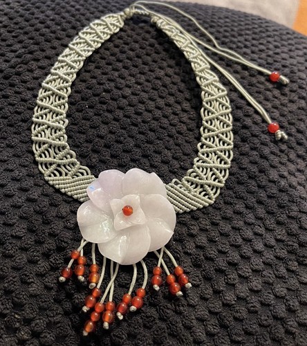 Collier halskette mit jade - collier,