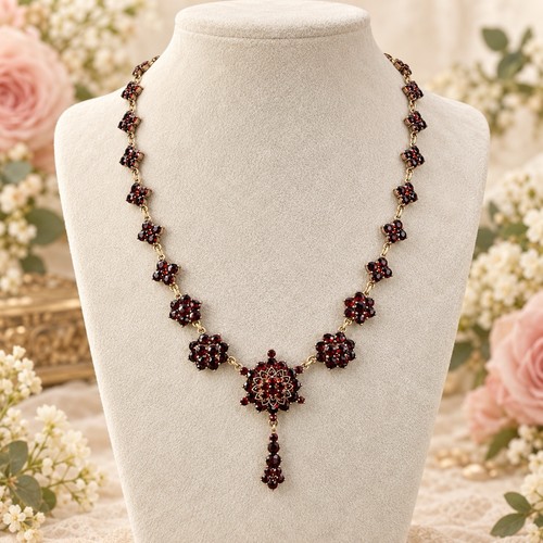 Antikes granat collier tombak - antikes,