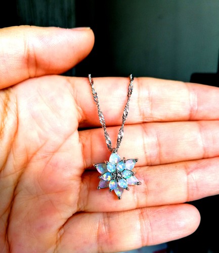 Opal halskette silber - opal,